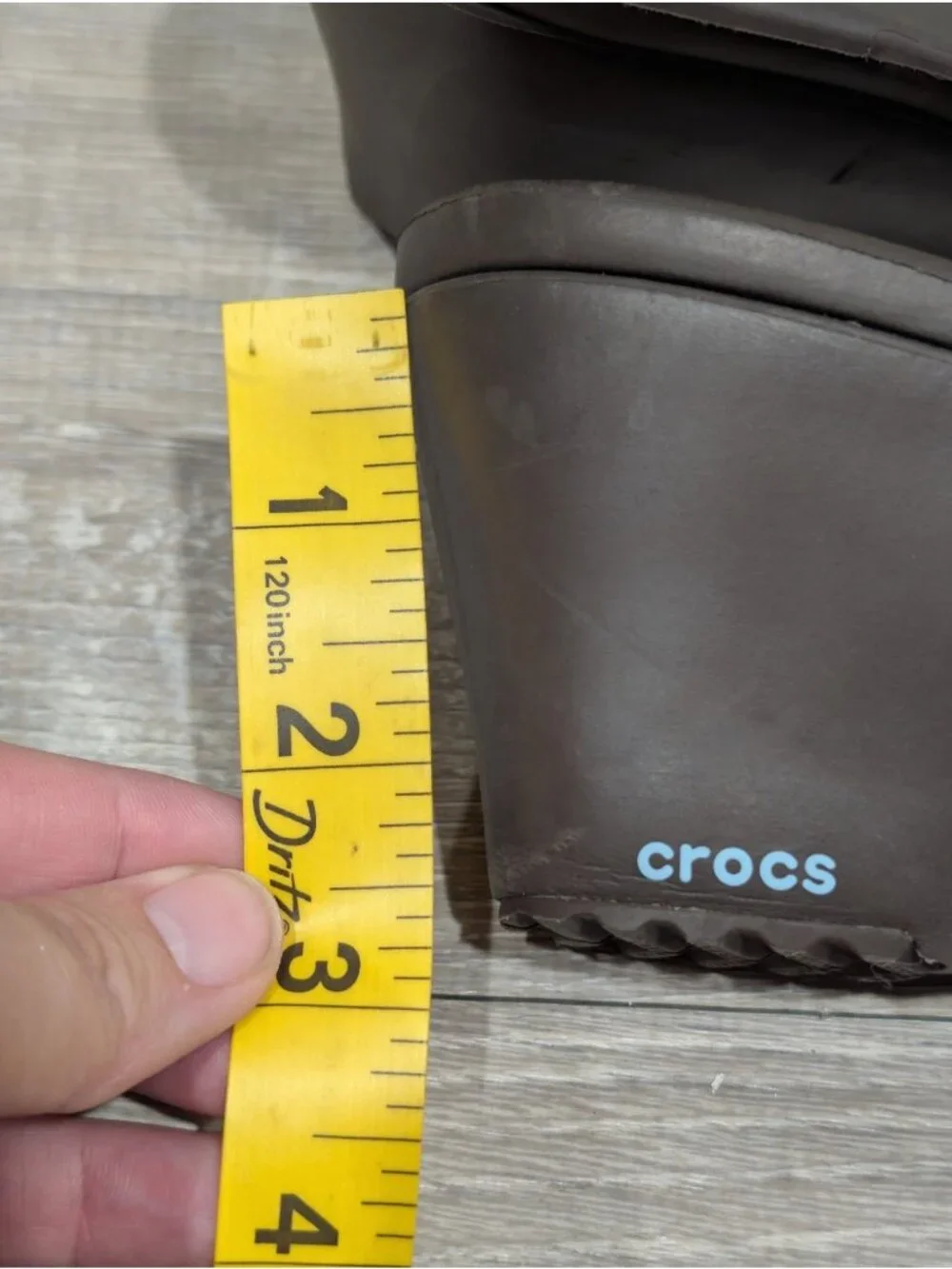 Crocs Womens Sassari Green Brown Slip On Wedge Heel Comfort Sandal Open Toe Sz 6